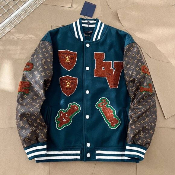 Louis Vuitton Monogram Label Baseball Jacket